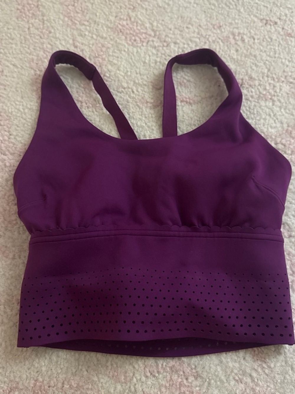 lululemon athletica Purple Longline Perforated Sports Bra
